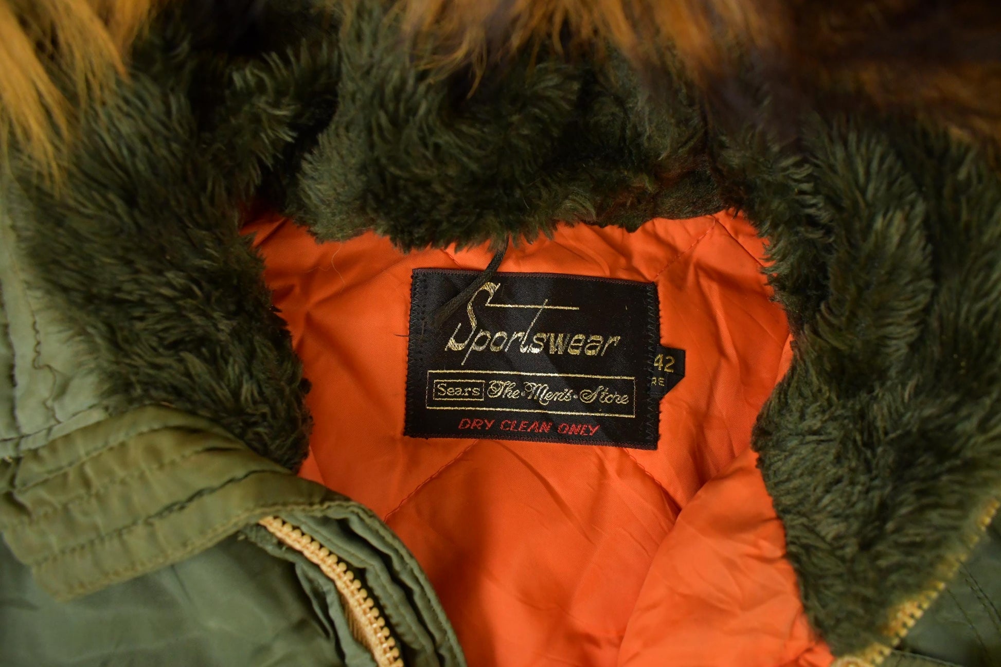 Vintage 1970s Sears N-3B Snorkel Parka Jacket Men's Large