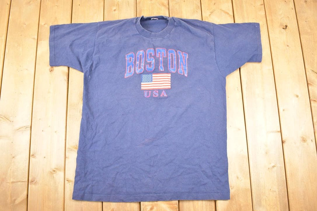 Vintage 1990s Boston USA Souvenir Travel T-Shirt Men's L