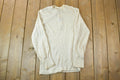 Vintage 1990s Cream Quarter Button Crewneck Sweatshirt /
