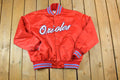 Vintage 1980s BK JB Baltimore Orioles Satin Snap Button MLB Baseball Jacket