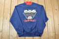 Vintage 1990s Noel Cute Double Collar Floral Christmas Crewneck Sweater