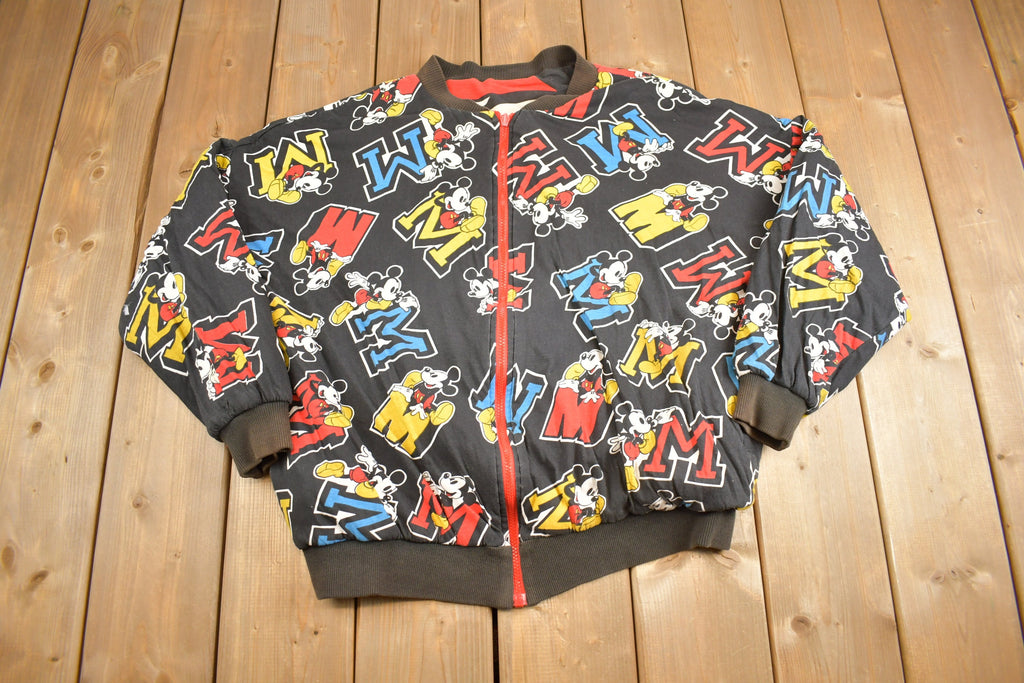 Vintage 1990s Disney Mickey Mouse All Over Print Reversible Jacket