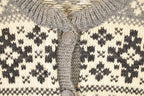Vintage 1990's Abstract Snowflake Wool Knit Cardigan Sweater Men's S