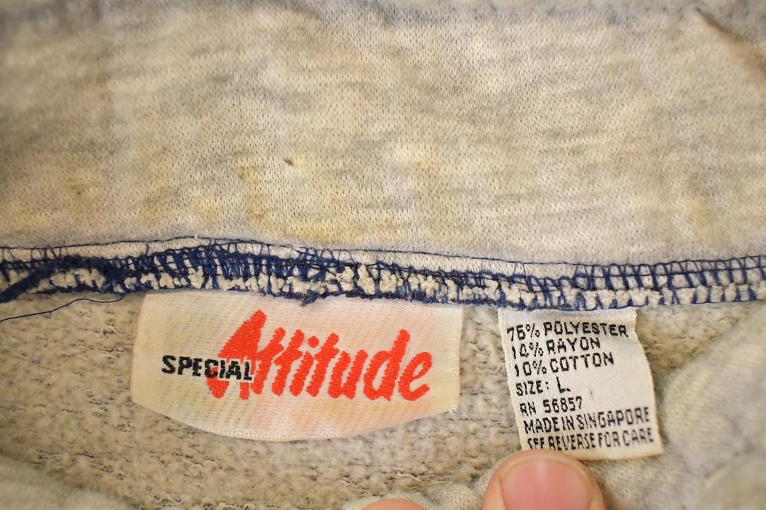 Vintage 1990s Special Attitude Nautical Striped Crewneck Sweatshirt Mens L