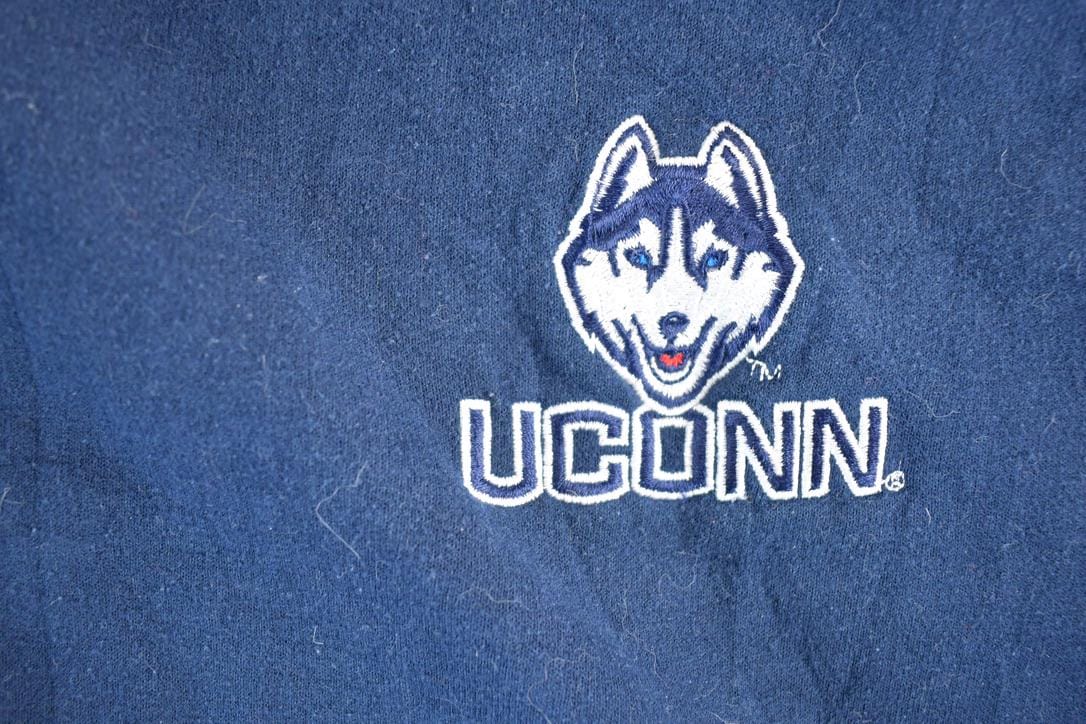 Vintage Y2K Uconn Huskies full Zip University Hoodie Mens XL