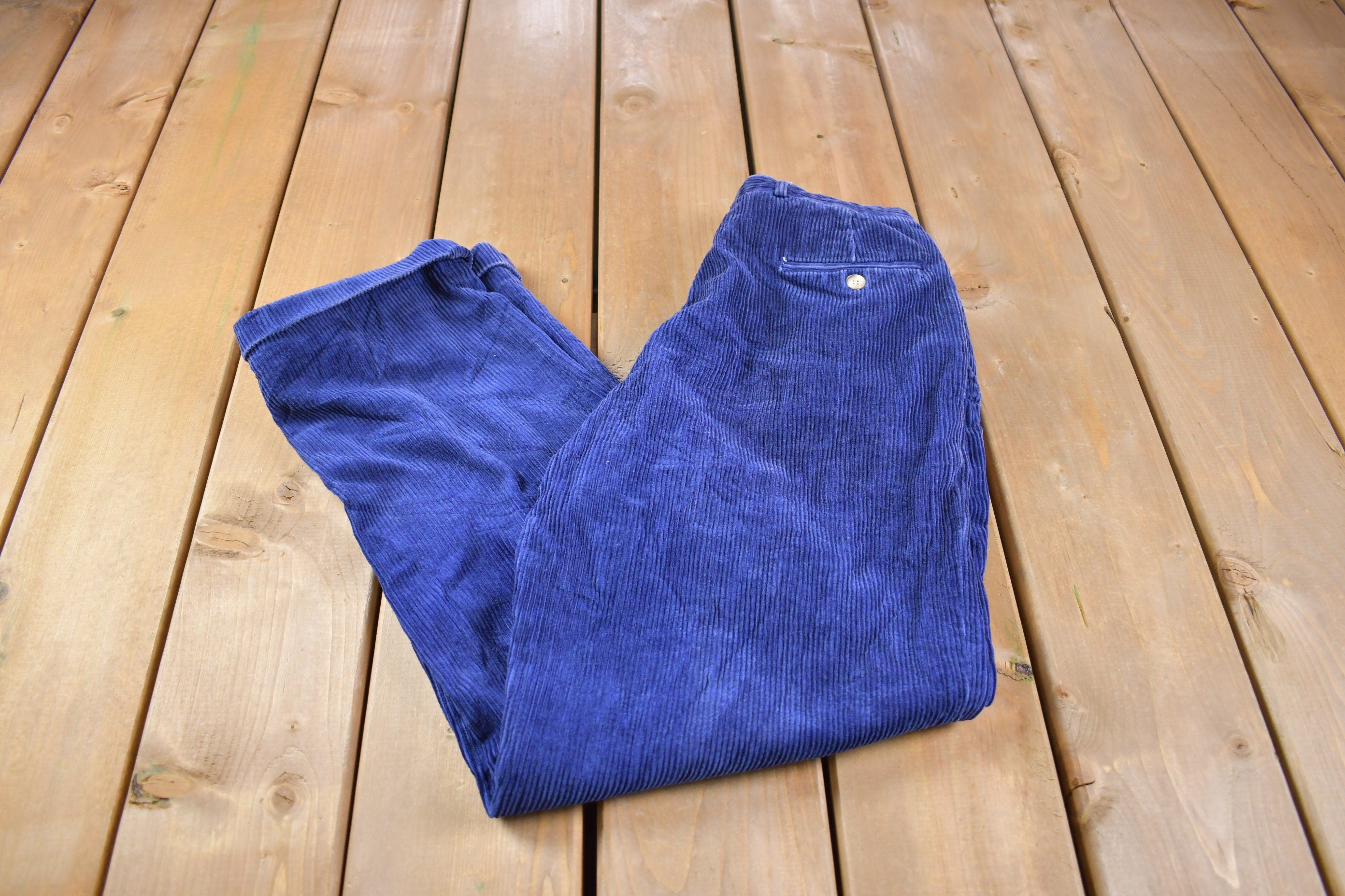Vintage 1990s Cuffed Clipper Bay Corduroy Pants Size 26 x 28.5