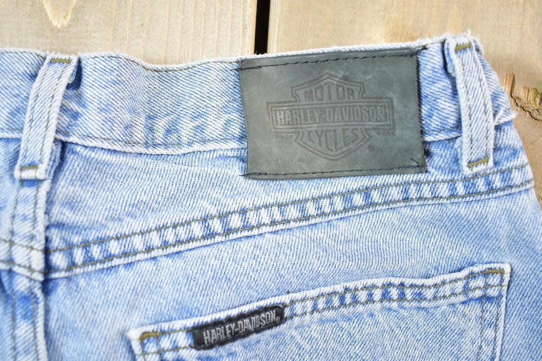 Vintage 1990s Harley Davidson Motorcycle Denim Jeans Size 32 x 29 Made In USA