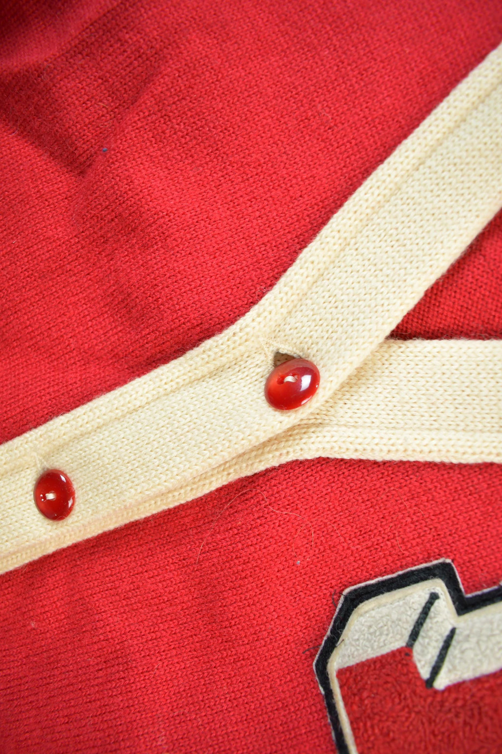 Vintage 1960s Collegiate Wrestling Cardigan Knit Sweater