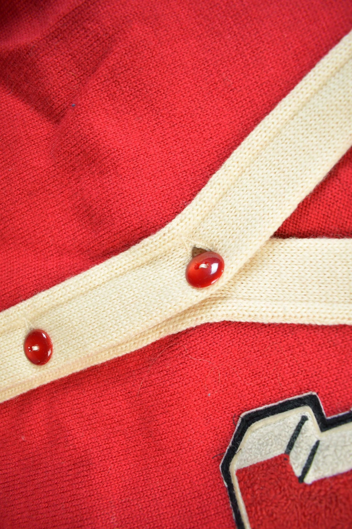 Vintage 1960s Collegiate Wrestling Cardigan Knit Sweater