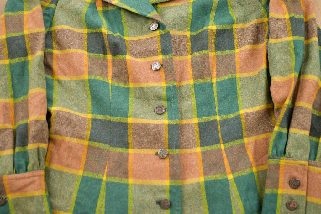 Vintage 1970s Plaid Button Up Shirt