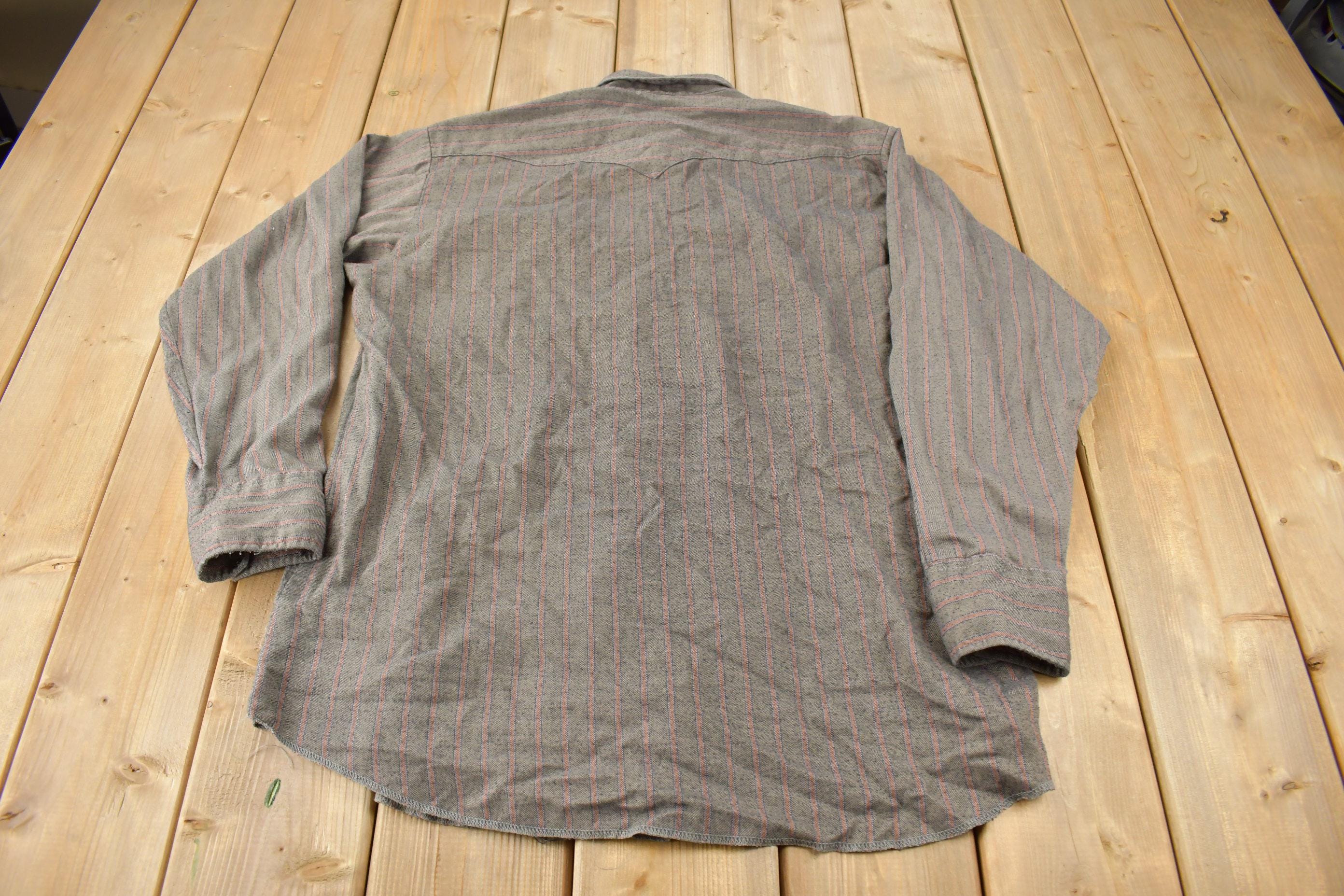 Vintage 1980s Panhandle Slim Western Style Striped Button Up Shirt