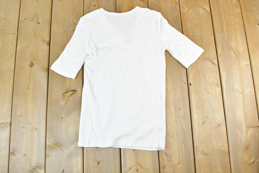 Women Vintage Vigoss Y2K Blank White T-Shirt / Vigoss Grunge Skull Print / Contrast Stitch / Internet Famous Clothing / Over Dyed