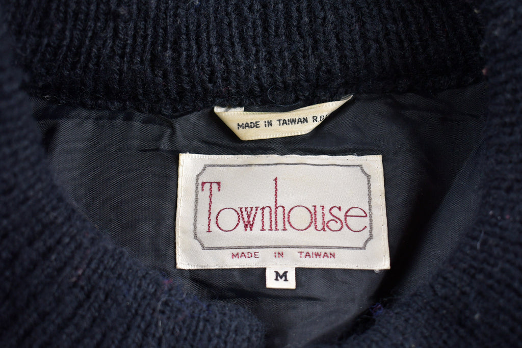 Vintage 1990s Townhouse Abstract Knitted Cardigan Sweater  All Over Pattern Abstract Pattern