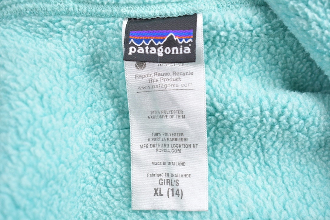 Vintage 1990s Patagonia Fleece Lined Girls Hoodie / Outdoors / 90s Sweater / Streetwear / Hiking / Fleece Zip up / Patagonia Vintage / Kids