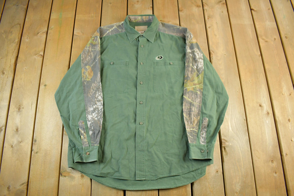 Vintage 2000s Mossy Oak Tree Camo Button Up Shirt Men's XL