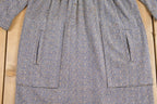 Vintage 1950s Herringbone Long Sleeve Mock Neck Dress