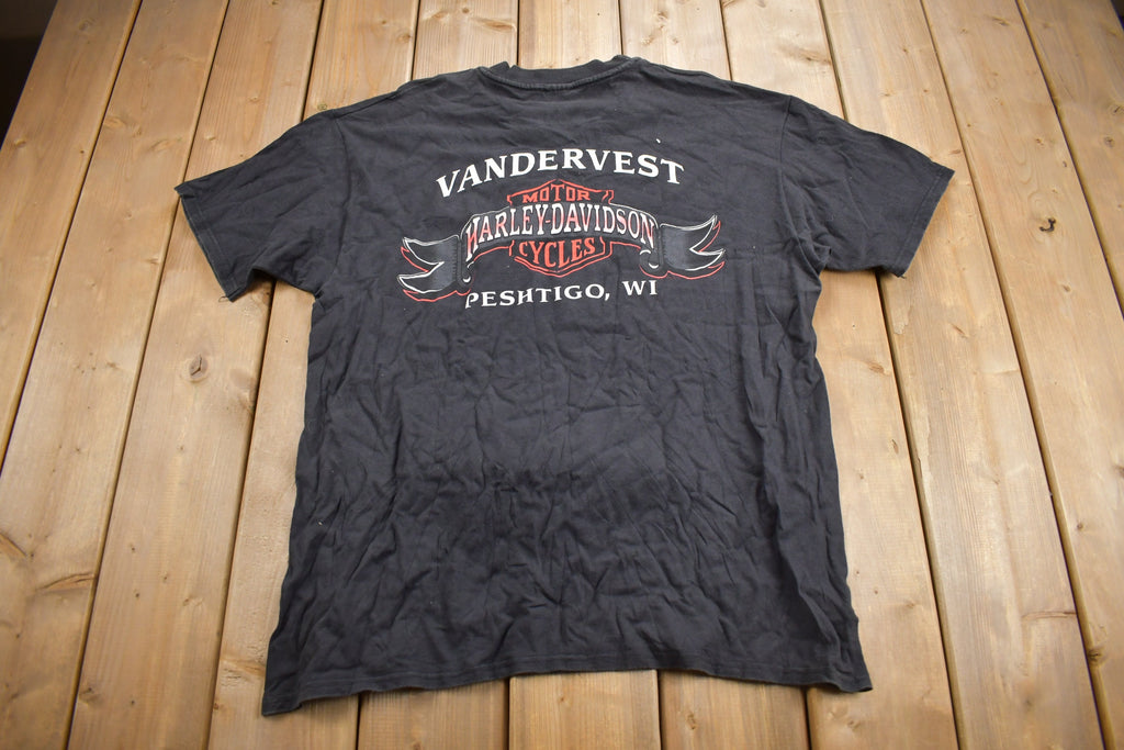 Vintage 1997 Vandervest Harley Davidson Peshtigo WI T-Shirt