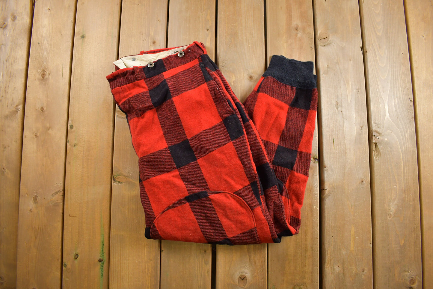 Vintage 1950s Woolrich Plaid Trousers Size 38 x 30.5 / True Vintage / Streetwear Fashion / Made in USA / Joggers / Warm Winterwear