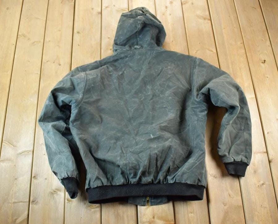 Vintage Y2K Distressed Tough Duck Hooded Jacket Made In USA