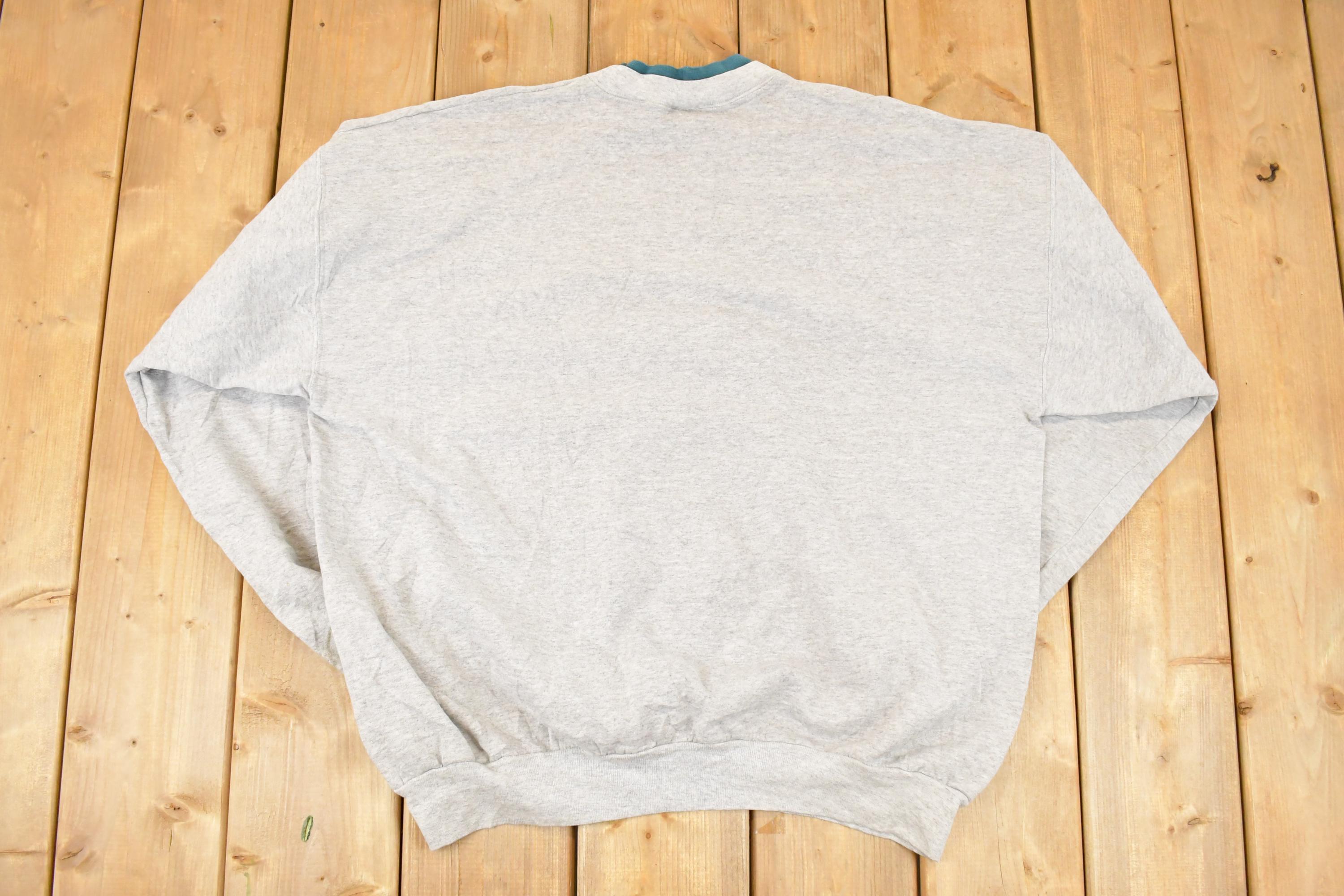 Vintage 1990s Bernie's Glen Embroidered Squirrels Double Collar Crewneck Sweatshirt Mens XL