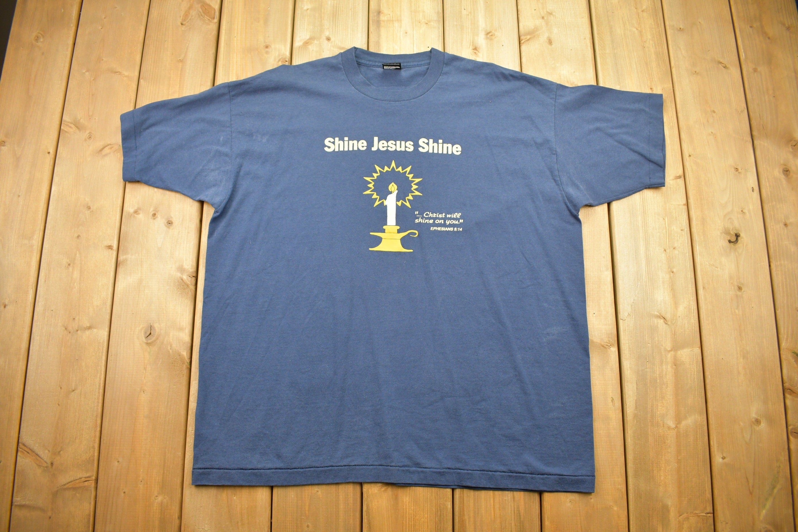 Vintage 1990s Shine Jesus Shine Religious Graphic T Shirt
