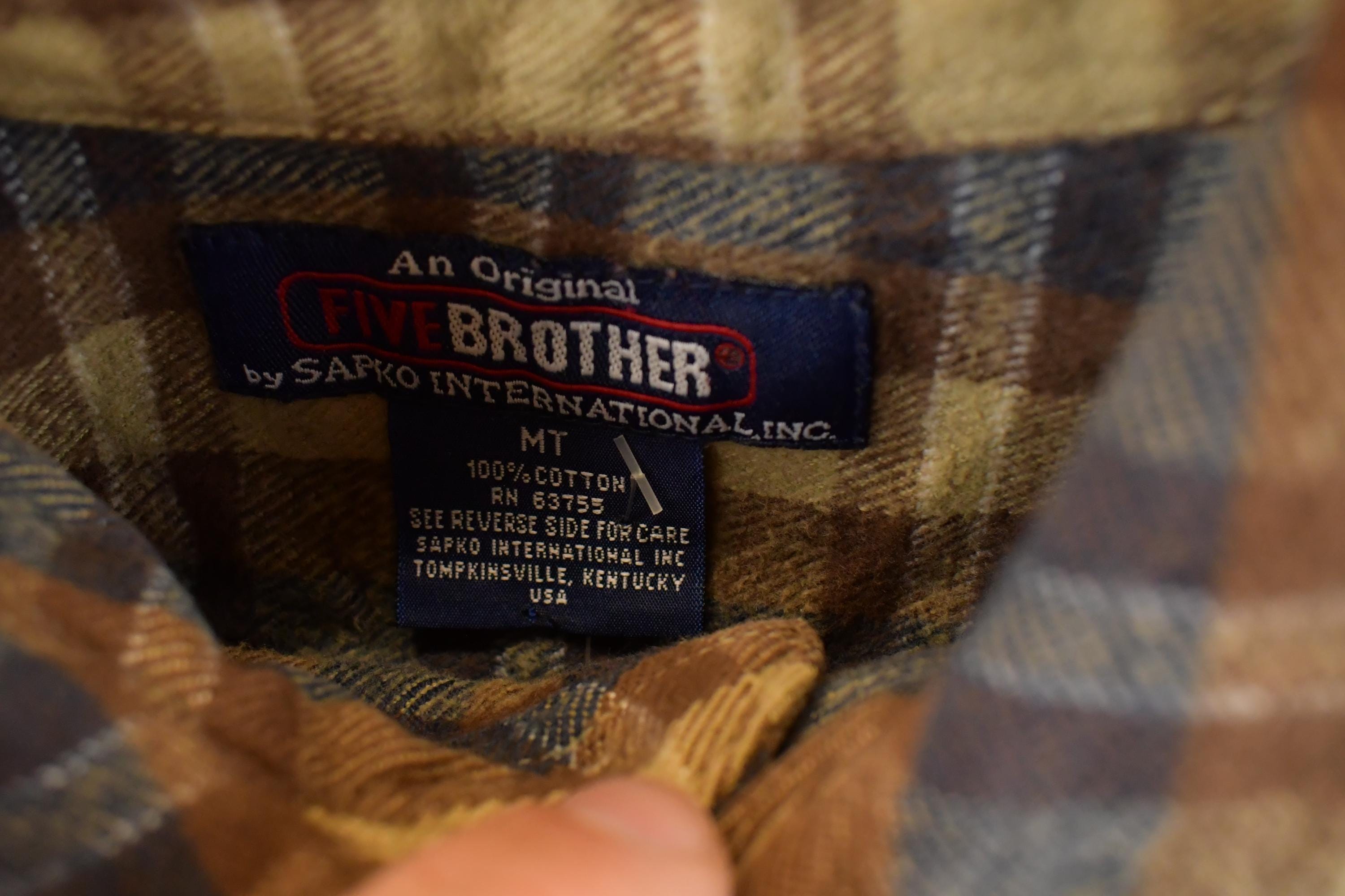 Vintage 1990s Five Brother Plaid Button Up Shirt Men's S