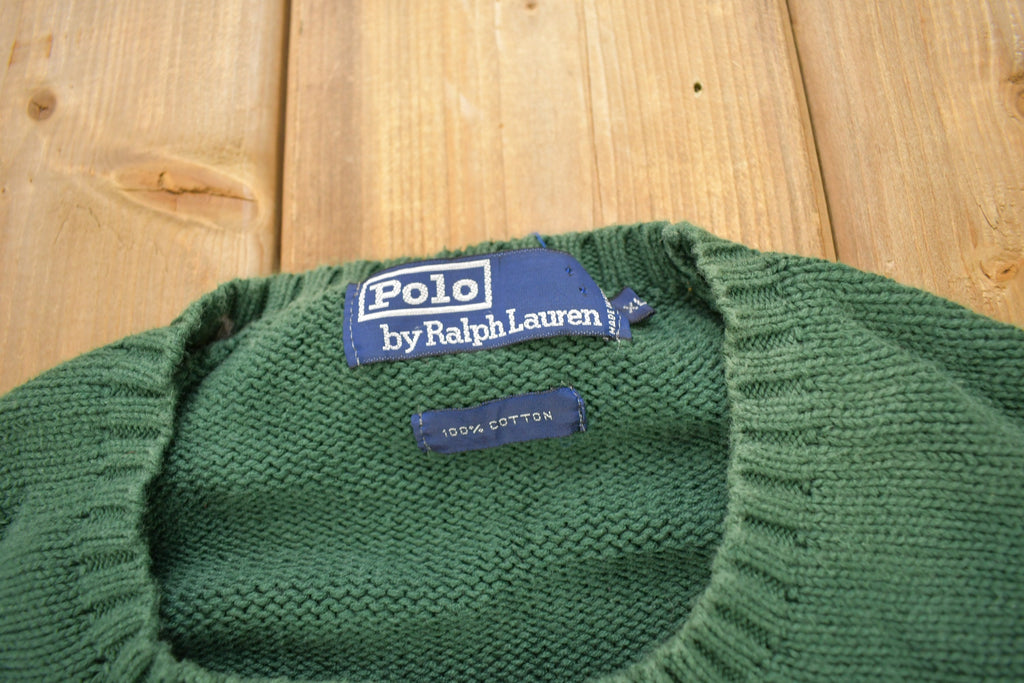 Vintage 1990s Green Polo Ralph Lauren Knitted Sweater