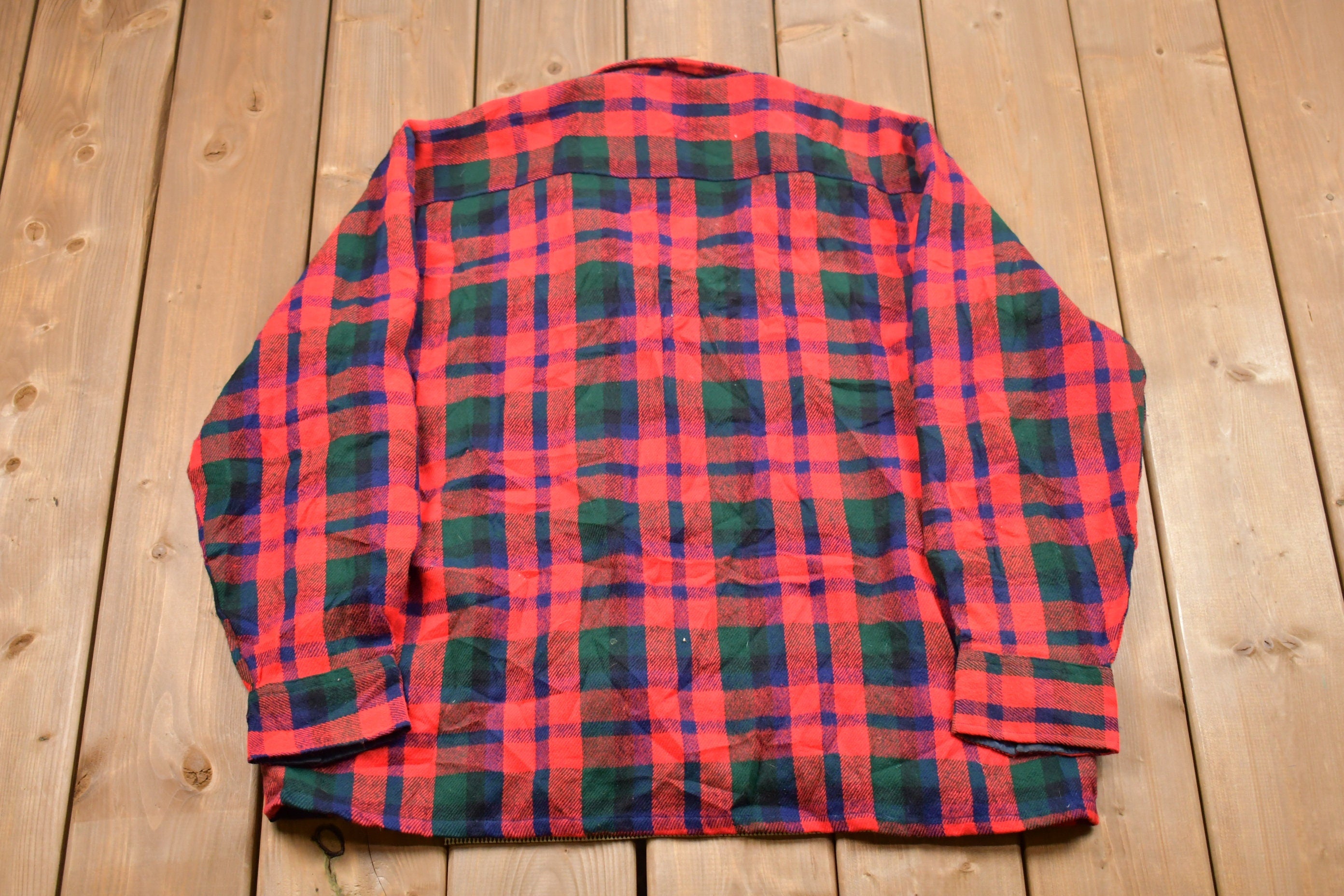 Vintage 1990s Alvin Josef Plaid Lined Button Up Shirt