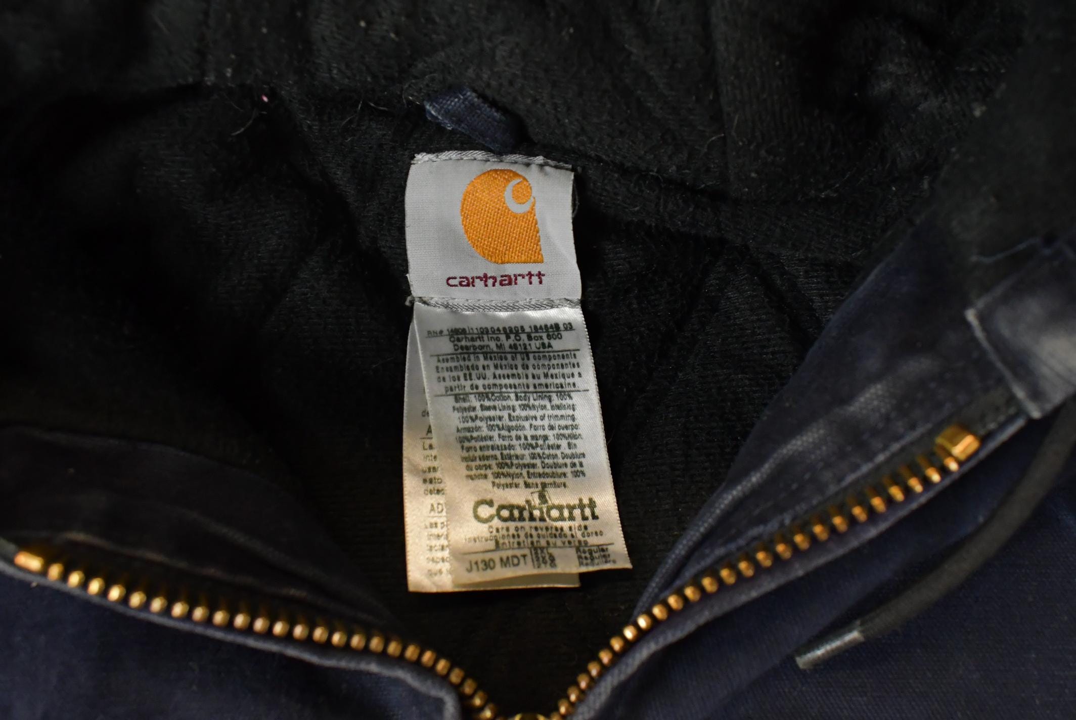 Vintage 1990s Carhartt Distressed Canvas Hooded Jacket Men's 2XL