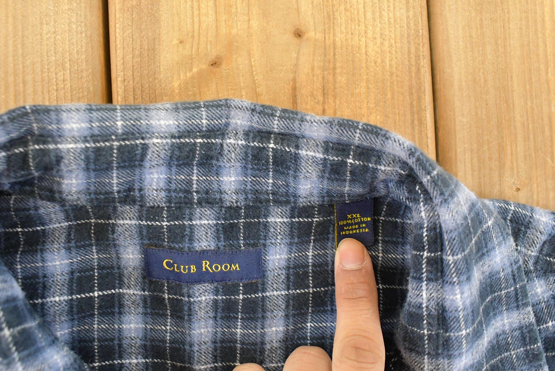 Vintage 1990s Club Room Plaid Flannel Shirt Men's 2XL