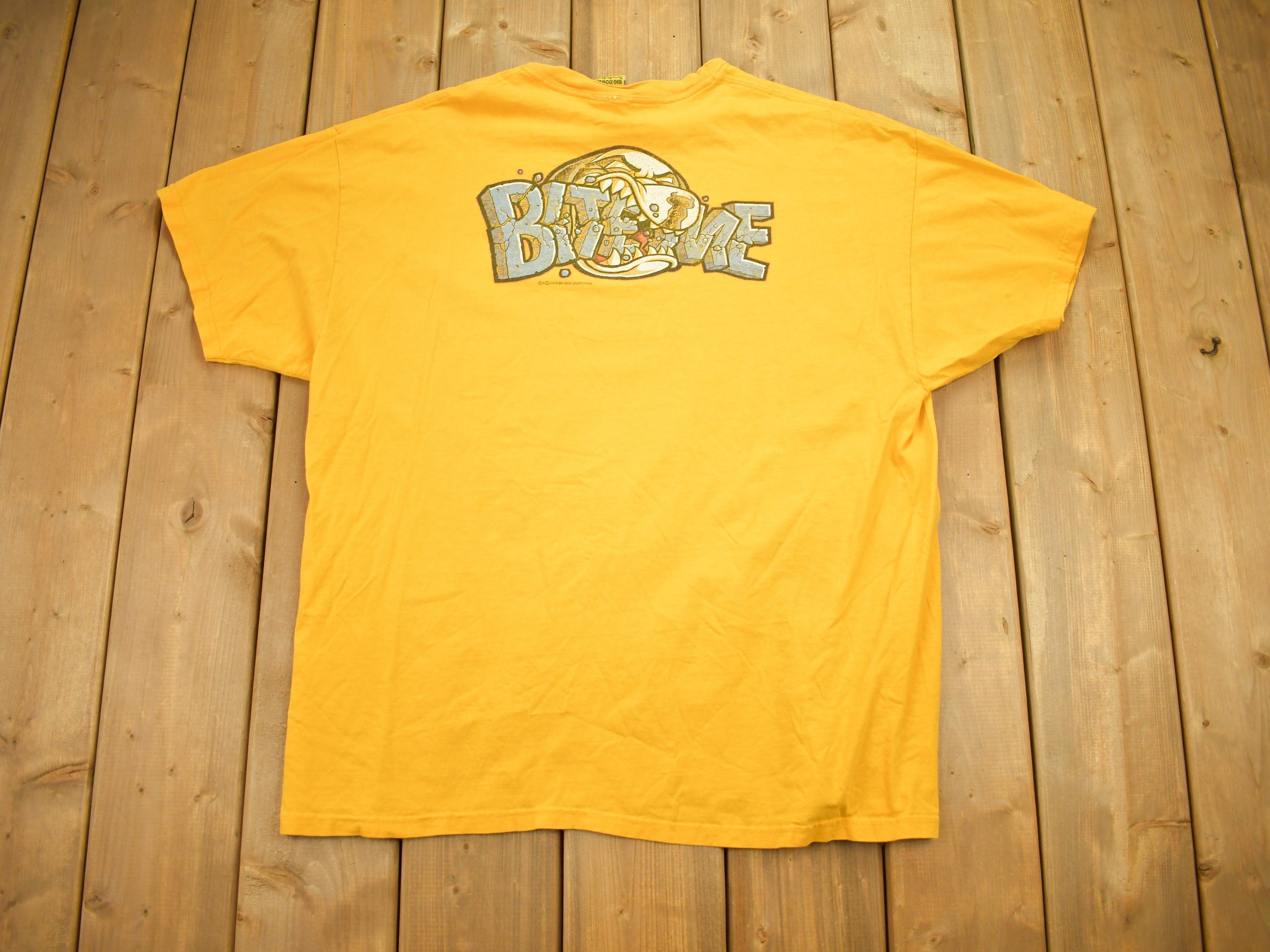 Vintage 2000 Big Dogs Yellow "Bite Me" T-Shirt