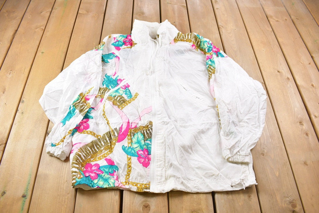 Vintage 1980s Athletic Works Abstract Windbreaker Jacket