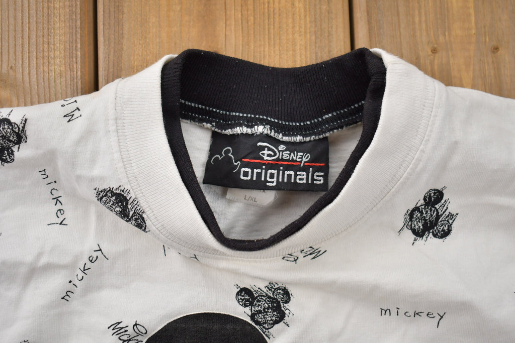 Vintage 1990s Disney Originals Mickey Mouse All Over Print T-Shirt
