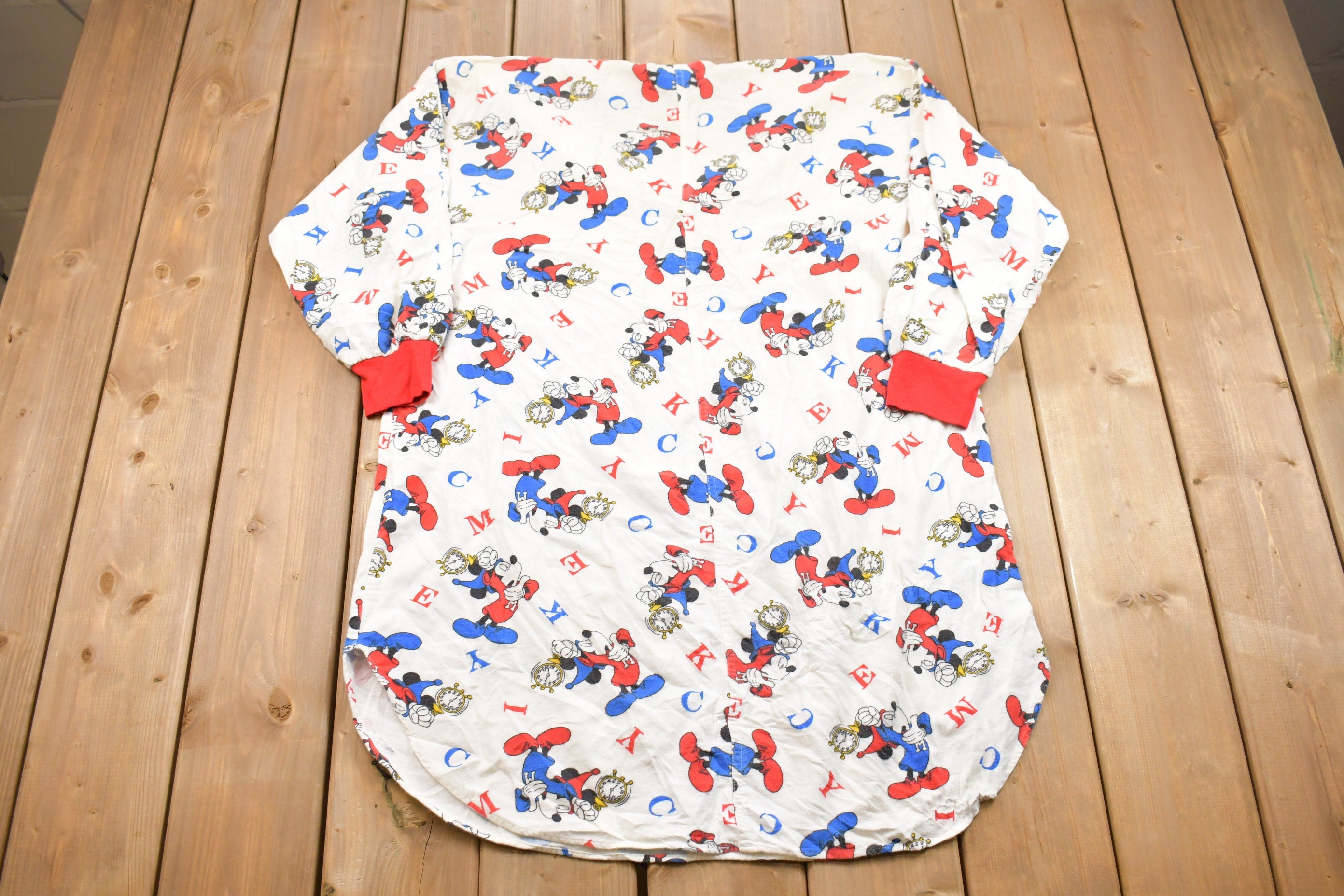 Vintage 1990s Disney Mickey Mouse Pajamas Crewneck Sweatshirt