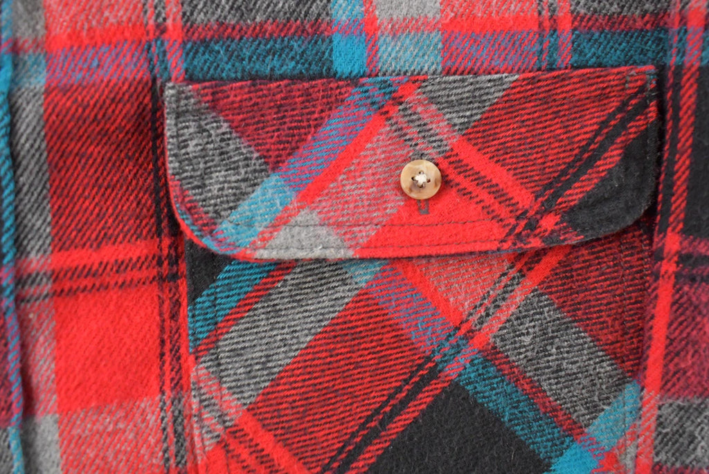 Vintage 1990s Five Brother Plaid Flannel Button Up Shirt Men's 2XL Tall