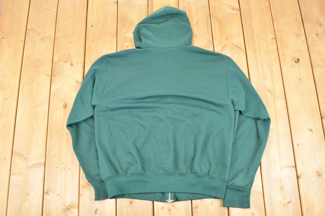 Vintage 1980s Thermal Zip Up Hoodie Sweatshirt Men's L