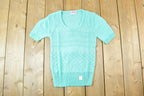 Vintage 1970s Scotch English Chunky Cable Knit T-Shirt Womens S