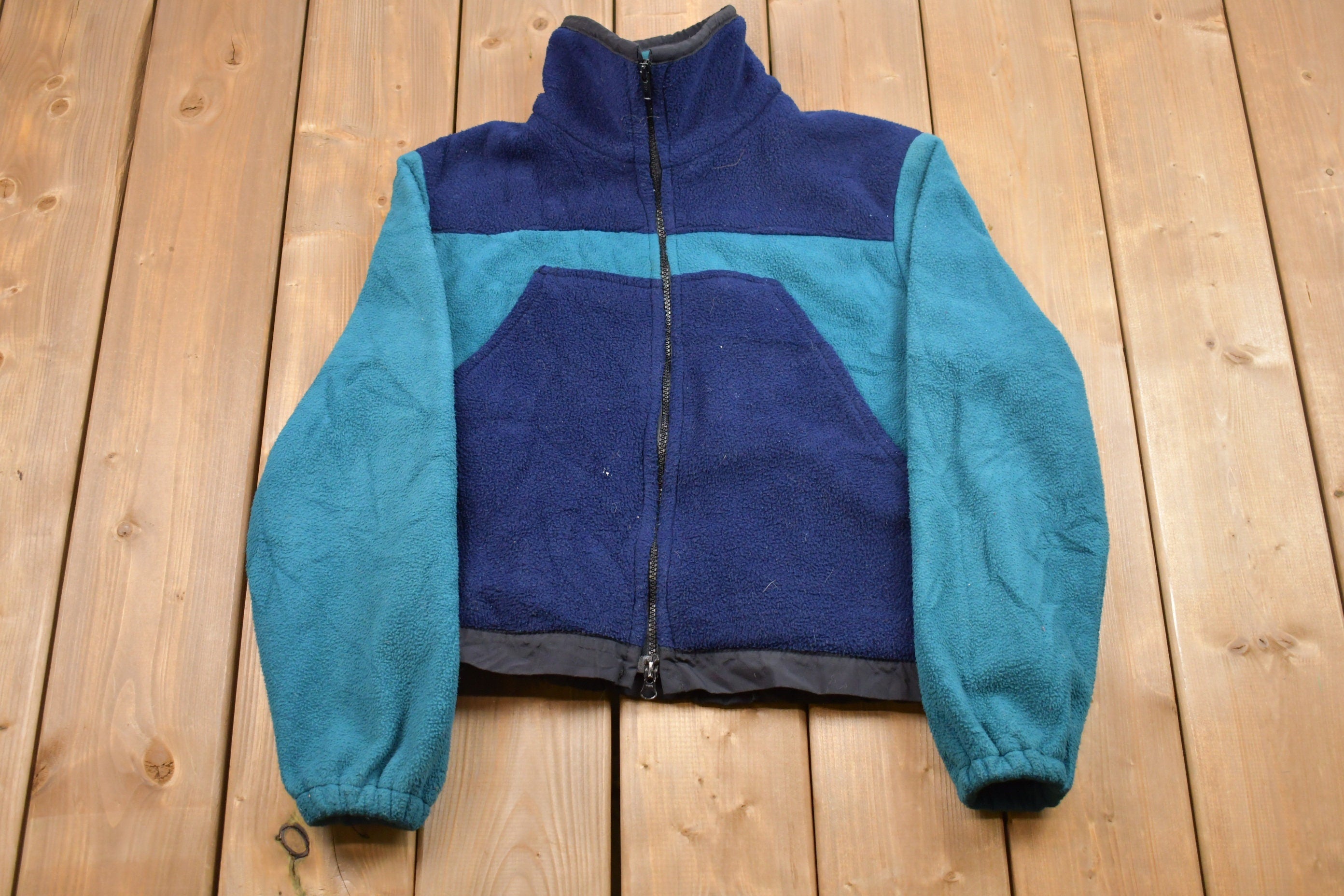 Vintage 1990s Color Block Fleece Sweater