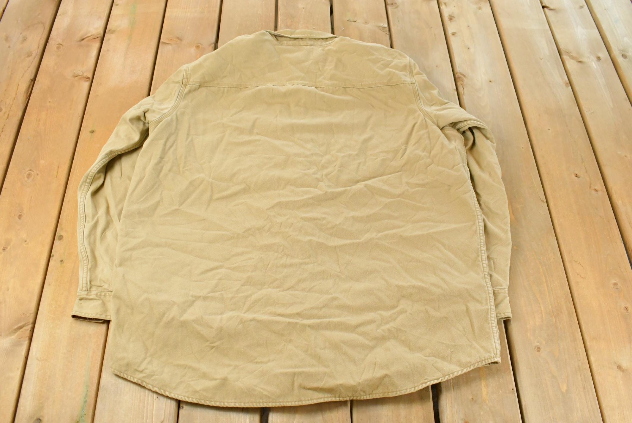 Vintage 1990s L.L. Bean Plaid Lined Button Up Shirt Men's XL Tall / Vintage Hiking Shirt / 90s Work Shirt / Outdoors