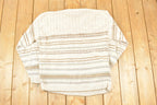 Vintage 1990s Croft And Barrow Striped Knit Crewneck Sweater Men's L