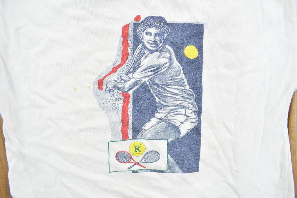 Vintage 1980s Kaickets Tennis Player Graphic T Shirt