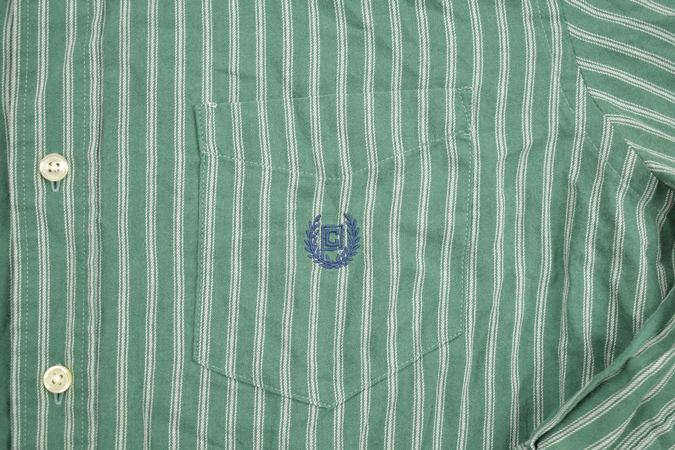 Vintage 1990s Ralph Lauren Chaps Embroidered Striped Button Up Shirt