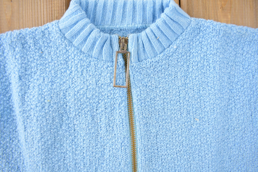 True Vintage 1960s Deadstock Miss Scotch English Short Sleeve Quarter Zip Knit Acrylic Sweater