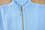 True Vintage 1960s Deadstock Miss Scotch English Short Sleeve Quarter Zip Knit Acrylic Sweater