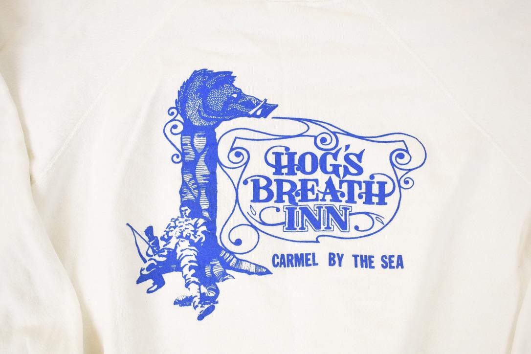 Vintage 1980s Hogs Breath Inn Seahorse Cartoon Graphic Print Crewneck Sweatshirt Mens L