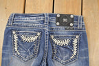 Vintage Deadstock Y2K Miss Me Bedazzled Low Rise Jeans Women's Size 26x31