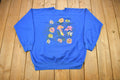 Vintage 1990s Flower Theme Cute Raglan Crewneck Sweater