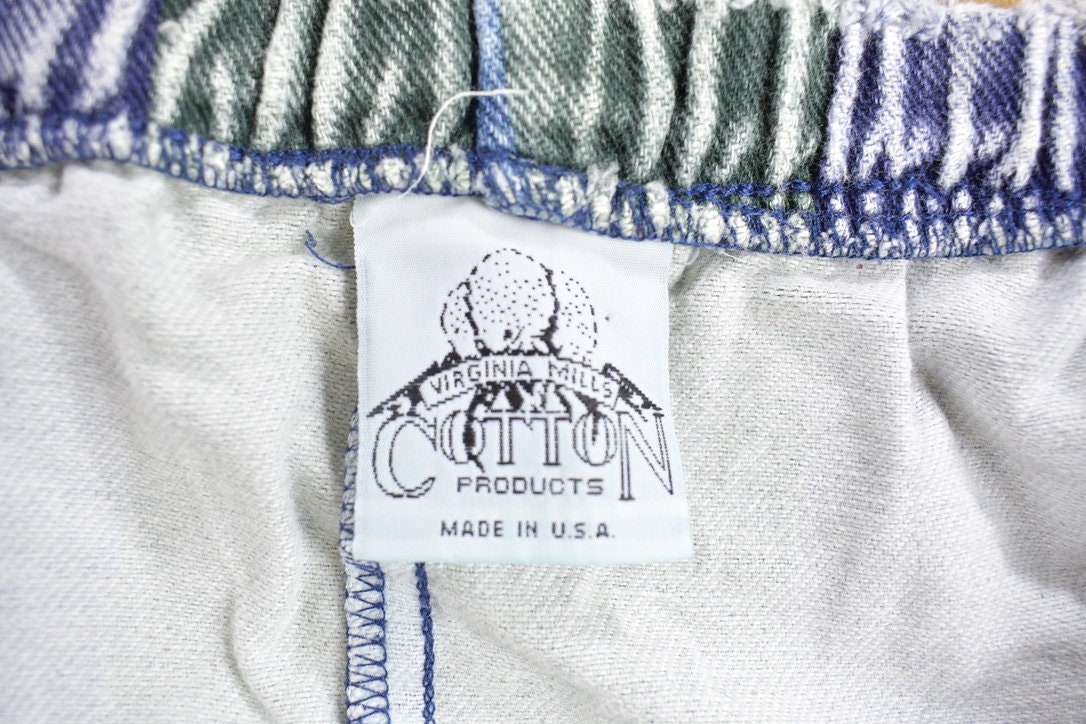 Vintage 1990s Cotton Striped Jean Shorts Size Medium