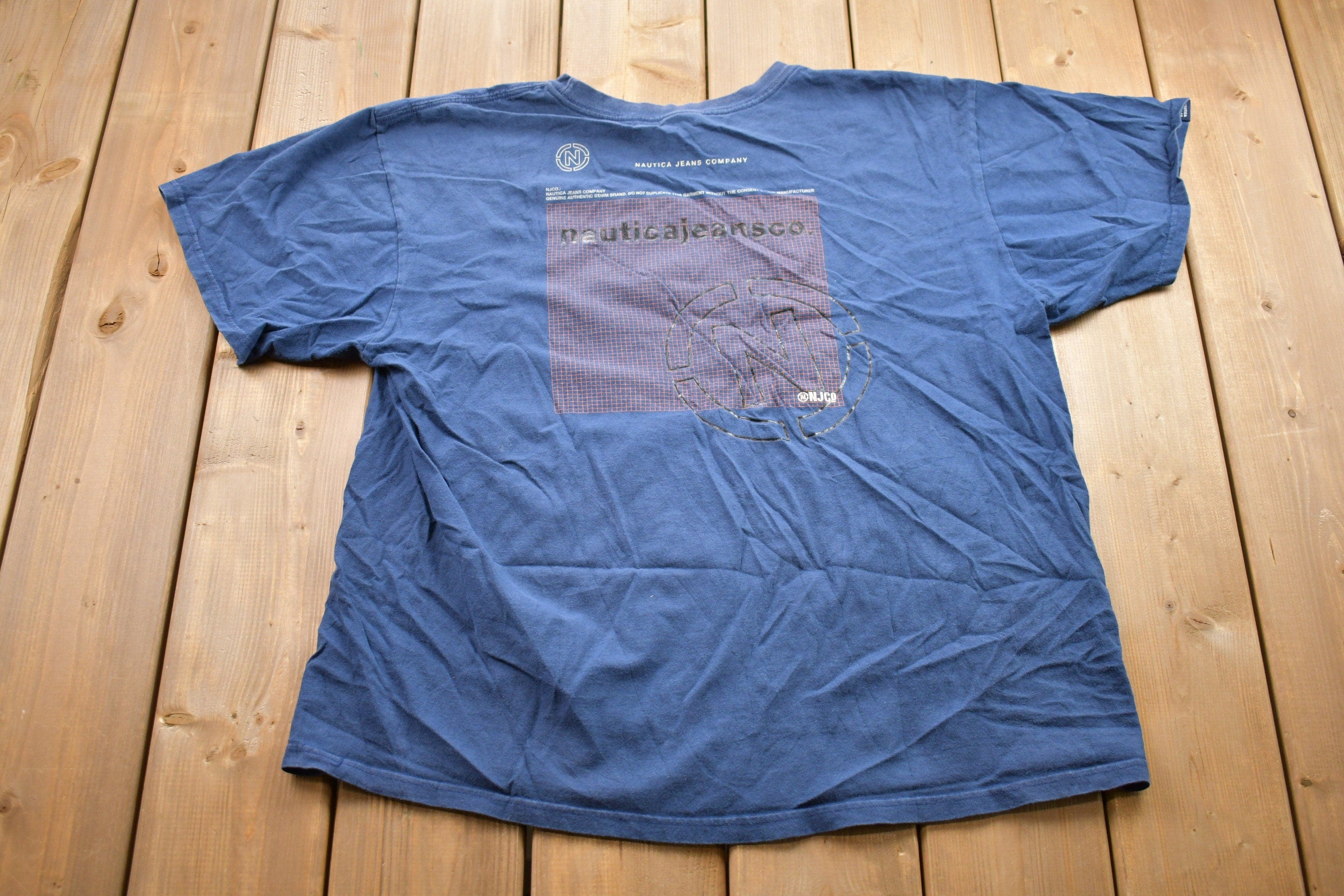 Vintage 1990s Nautica Jeans Company Graphic T-Shirt