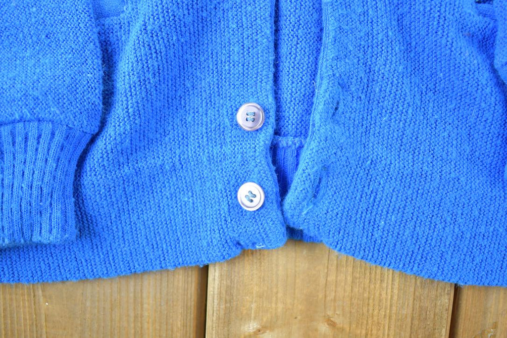 Vintage 1970s Fargo Knit Perfect Mild Distress Cardigan Sweater Made In USA
